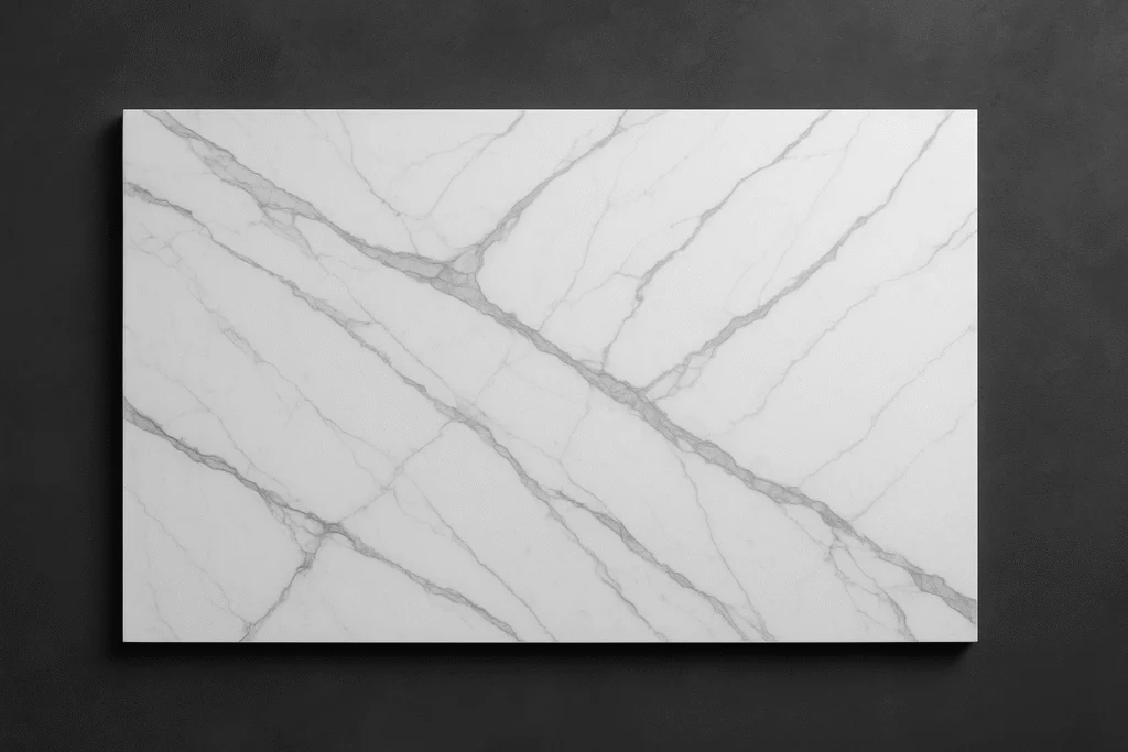 صفحه کابینت کوارتز سفید در آشپزخانه مدرن